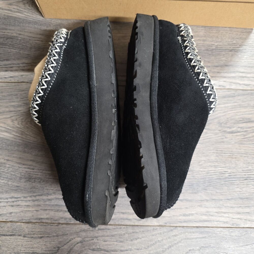 UGG Tasman Slip on Suede Shoes Black Shearling Lined Women's Size 5 - Picture 5 of 8